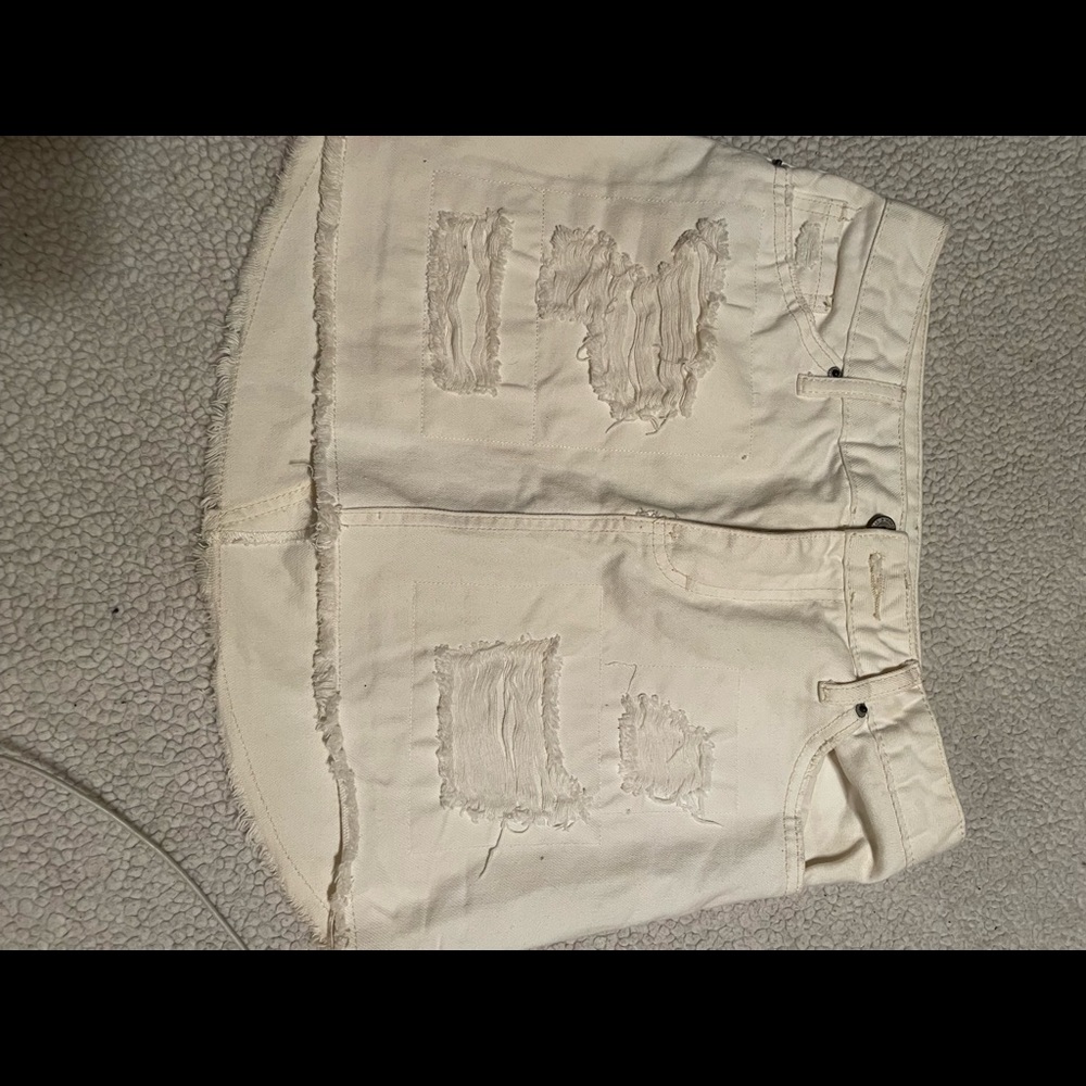 White cream Jean skirt